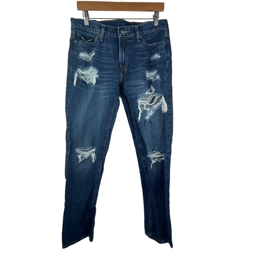 Abercrombie‎ & Fitch Jeans Mens 30x32 Langdon Slim Distressed Frayed Stretch